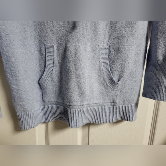Loft - Light Blue, Cowl Neck,Drawstring, Front Pocket Sweater - Size S - Picture 3 of 5